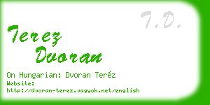 terez dvoran business card